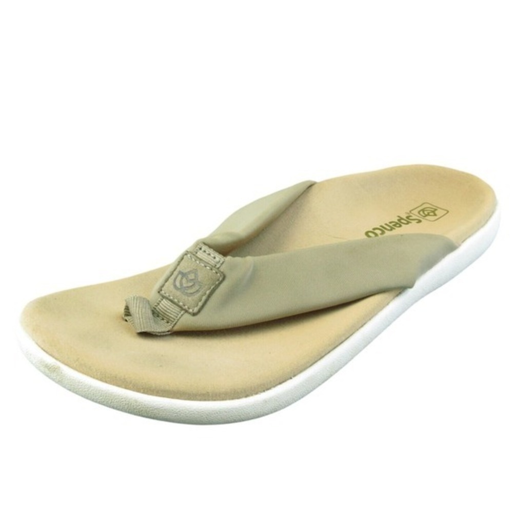 Spenco Casual Women Flip Flop Sandal Shoes Size 8.5 Wide Brown Fabric